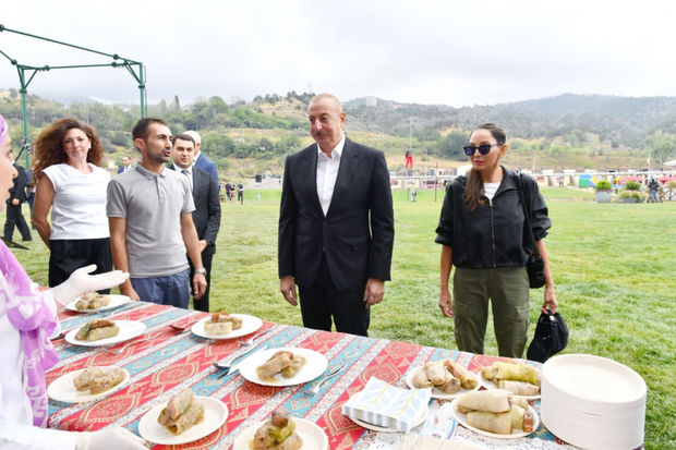 İlham Əliyev Həkəri çayının sahilində keçirilən bayram tədbirində çıxış edib